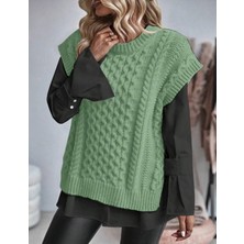 Yuga Knitting Örgü Detaylı Triko Kadın Süveter