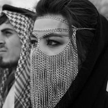 Ravinity Kalın Zincirli Yüz Peçesi, Dansöz Aksesuarı