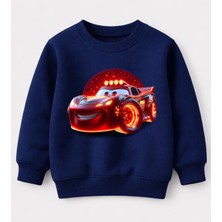Efendioğlu Design Sweatshirt Alevli Şimşek Mcqueen Baskılı Pamuklu 3 Iplik Çocuk Sweatshirt