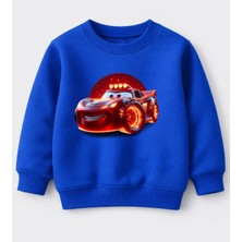 Efendioğlu Design Sweatshirt Alevli Şimşek Mcqueen Baskılı Pamuklu 3 Iplik Çocuk Sweatshirt