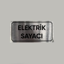 CRF Reklam Promosyon Matbaa Aluminyum Levha Elektrik Sayacı Yazılı Arkası Yapışkanlı 10X20 cm