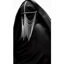 Ravinity Özel Tasarım Altın Zincirli Yüz Aksesuarı, Zincir Peçe