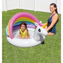Toha Intex Unicorn Gölgelikli Şişme Çocuk Havuzu 127×102×69 cm | Güneş Korumalı (1–3 Yaş)