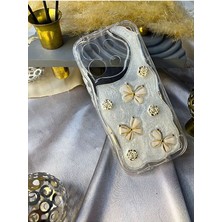 Coolacs Xiaomi Redmi Note 13 Pro 4g Uyumlu Kılıf Kamera Korumalı Kelebek ve Çiçek Kabartmalı Desenli Kapak