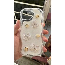 Coolacs Apple iPhone 16E Uyumlu Kılıf Kamera Korumalı Kelebek ve Çiçek Kabartmalı Desenli Kapak