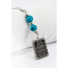 Turkuaz Doğal Taşlı Nazar Ayeti Araba Dikiz Aynası Süsü, Şık Hediye