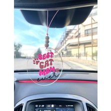 Sevimli Kedi Figürlü Pleksi Dikiz Aynası Süsü, Araba Dekorasyonu