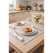 Rona Home Papatya Desenli Petibör Servis Tabak Altlığı – 6’lı Set | Kaymaz, Silinebilir, Şık Sofra Sunum Matı