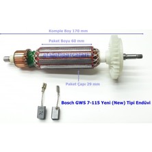 Normadia Gws 7-115 Endüvi Rotor Kollektör ve Kömürü Seti