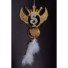 Melek Kanatlı Taşlı Araba Dikiz Aynası Süsü, Pleksi Tasarım ile Şık Görünüm ve Dayanıklı Yapı