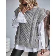 Yuga Knitting Örgü Detaylı Triko Kadın Süveter