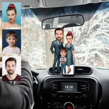 Çift Taraflı Ahşap Araba Dikiz Aynası Süsü, Sevimli ve Şık Tasarım