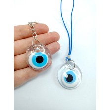 Saydam Nazar Boncuğu ve Anahtarlık Seti, El Yapımı Cam Süsler