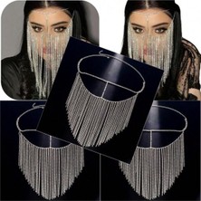 Ravinity Parlak Taşlı ve Zincirli Dansöz Yüz Maskesi Peçe