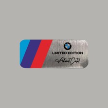 CRF Reklam Promosyon Matbaa Kişiye Özel Bmw M Logolu Limited Edition Metal Etiket 3x7 cm Arkası Yapışkanlı 1 Adet