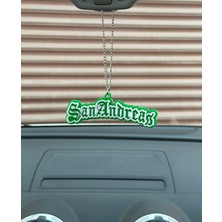 Gta San Andreas Temalı Yeşil Beyaz Dikiz Aynası Süsü, Şık ve Özgün Tasarım