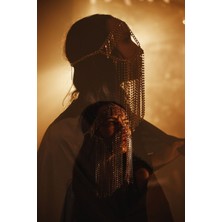 Ravinity Gümüş Taşlı Dansöz Peçesi Oryantal Yüz Aksesuarı Malzemelerle Şık Tasarım