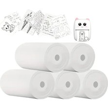 MixmioLife Mini Termal Yazıcı Kağıdı Yapışkanlı Aralıksız 55 mm x 2,5 M