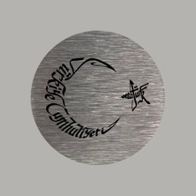 CRF Reklam Promosyon Matbaa Türk Bayrağı Atatürk Cumhuriyet Metal Logo Yuvarlak Arkası Yapışkanlı 5 cm 1 Adet