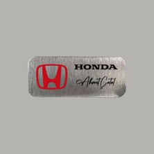 CRF Reklam Promosyon Matbaa Kişiye Özel Metal Etiket Honda Logolu Isim Soyisim 3x7 cm Arkası Yapışkanlı 1 Adet