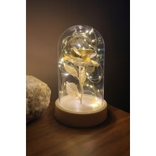UltraMint Kalpli Sarı Peri LED Işıklı Beyaz Güllü Dekorasyon Şıklığı