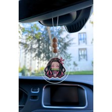 Nezuko Demon Slayer Iblis Keser Dikiz Aynası Süsü Hediye Kutulu Araba Süsü
