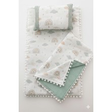 Wenaris Battaniyeli Bebek Alt Açma Seti, Minderi , Bebek Yastığı, Yenidoğan, Beşik , Bebek Ürünleri