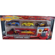 Marka Toysan Tır Seti 4'lü Metal Arabalı Spr-50-Siyah-Mavi-Sarı