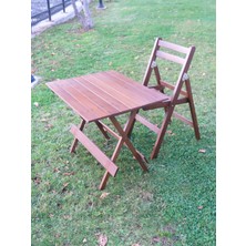 Armes Ev Concept Katlanabilir Ahşap Masa ve Sandalye Takımı - 1 Masa, 1 Sandalye