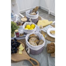 Epilons Yuvarlak Katlanabilir Çok Amaçlı Saklama Organizer Kutu Keçe Sepet (3 Boy)