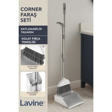 Lavine Corner Paslanmaz Çelik Fırçalı Faraş ve Temizleme Tarak Seti
