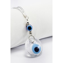 El Yapımı Saydam Cam Nazar Boncuklu Araba Dikiz Aynası Süsü