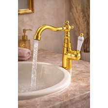 HT Prima Rustik Lavabo Bataryası Seramik Kollu Klasik Tasarım