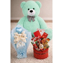 UltraMint Sevgililer Günü 3'lü Hediye Seti: Peluş Ayı, Çikolata ve Buket