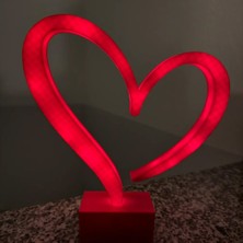 Sevgiliye Özel 3D Baskı Kalp LED Masa Lambası