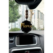 Kişiye Özel Siyah-Gold Dikiz Aynası Pleksi Araba Süsü