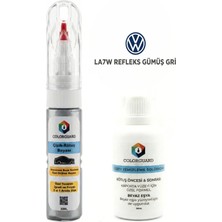 COLORGUARD Volkswagen Seat-Škoda LA7W Refleks Gümüş Gri İğneli & Fırçalı Şişe Rötuş Boyası ve Yüzey Temizleme Solüsyonu Seti