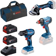 Bosch 3'lü Akülü Set Gsr 185-LI + Gdx 180-LI + Gws 180-LI, 2x4 Ah
