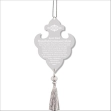 Çift Taraflı Ayetel Kürsi Pleksi Dikiz Aynası Süsü, Krom Özel Tasarım