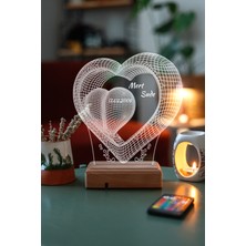 UltraMint 3D Renkli LED Lamba, Sonsuz Aşk ve Sevgililer Günü Hediye