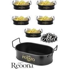Reoona Potato Mini Oval Patates & Cips Sunumluk 21 cm 6 Adet