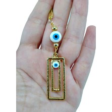 Altın Kaplama Dikdörtgen Nazar Boncuğu Araba Dikiz Aynası Süsü