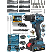 Normadia Darbeli Akülü Matkap Seti, Çelik Mandren, Kömürsüz Motor, 84 Parça