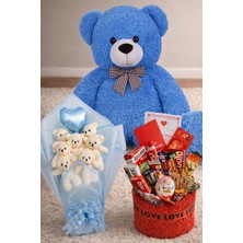 UltraMint Sevgililer Günü Hediye Seti: Peluş Ayı, Çikolata Sepeti, Peluş Buket