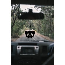 Araba Dikiz Aynası Süsü, Sevimli Panda Logo, Metal Tasarım