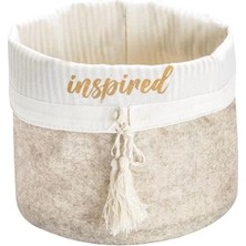 Epilons Yuvarlak Katlanabilir Çok Amaçlı Saklama Organizer Kutu Keçe Sepet (Mega) - 03389