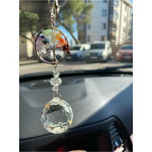 Renkli Yaşam Çiçeği Kristal Suncatcher Araba Dikiz Aynası Süsü