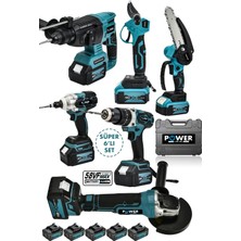 Normadia Profesyonel Brushless 6'lı Set: Taşlama, Darbeli Matkap, Testere ve Makas