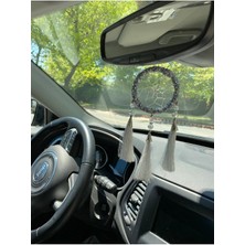 Gümüş Taşlı Araba Dikiz Aynası Süsü, Şık ve Zarif Dekorasyon Hediyesi