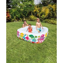 Toha Intex Akvaryum Temalı Şişme Aile Havuzu 159×159 cm 360 L | Geniş Yan Duvarlı (3+)